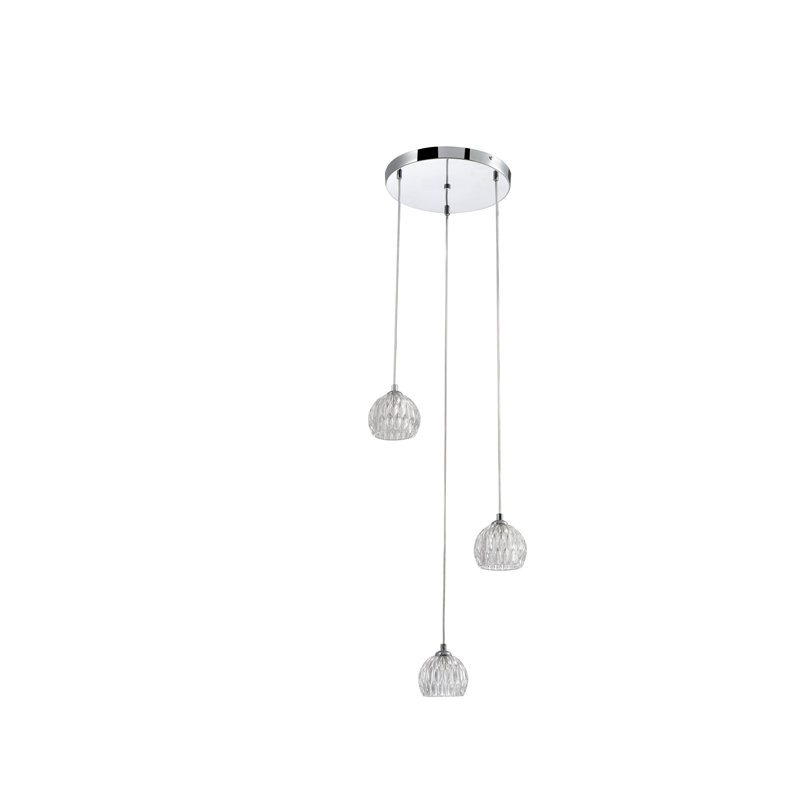 Heiser 3 - Light Polished Chrome Cluster Pendant