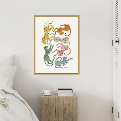 «Colorful Cheetahs» par Megan Galante, reproduction d'art sur toile encadrée