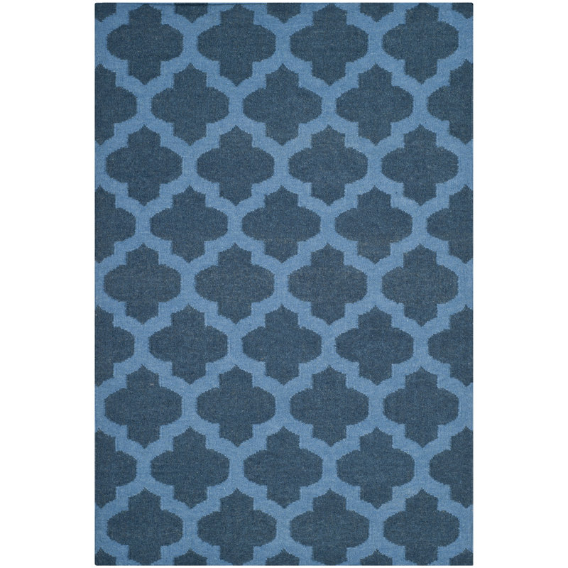 Valenzuela Geometric Wool Hand Woven Area Rug, Rectangle 122 x 183 cm