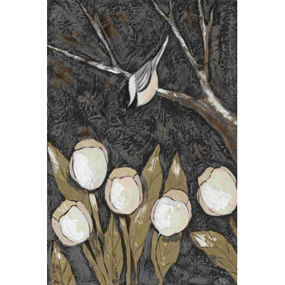 Mésange et tulipes II