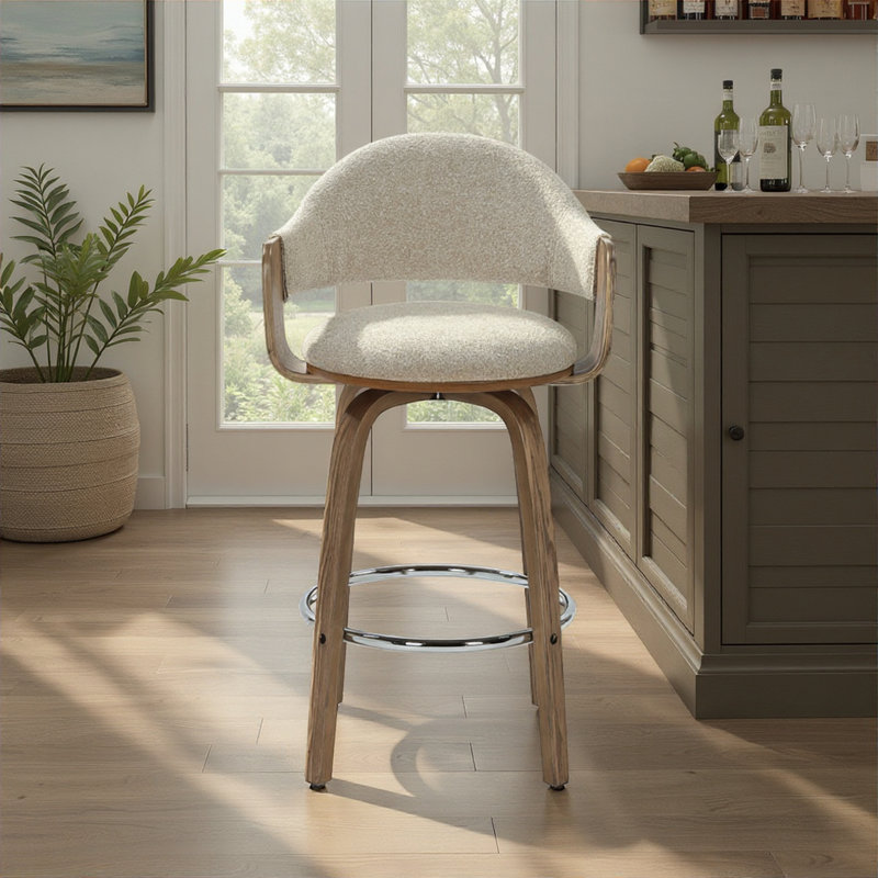 Swivel Upholstered Counter Stool, 77cm