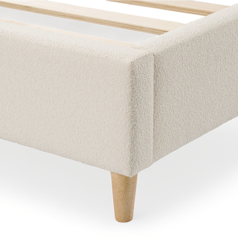 Base de lit tapissier Jodiel, Crème, Grand
