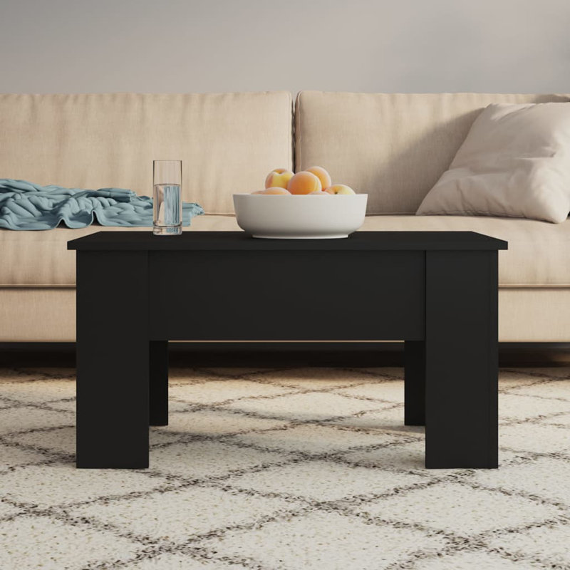 Hutt Lift Top Four Leg Coffee Table with Storage, 41cm H x 79cm W x 49cm D, Brown Oak