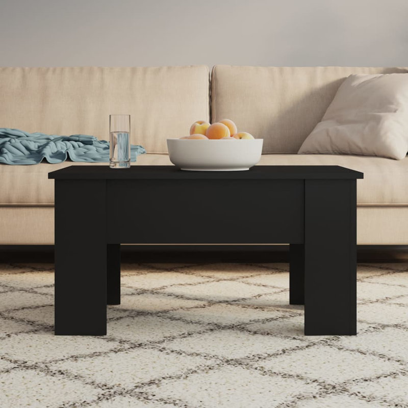 Hutt Lift Top Four Leg Coffee Table with Storage, 41cm H x 79cm W x 49cm D, White