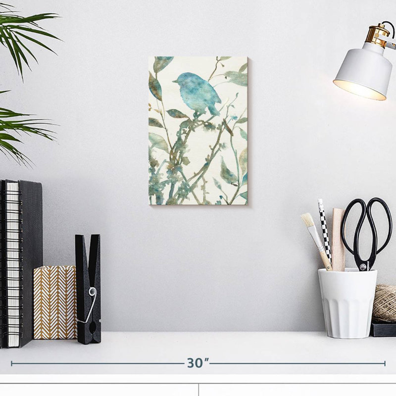 Brampt Teal Bluebird Silhouette II, 12" H x 8" W