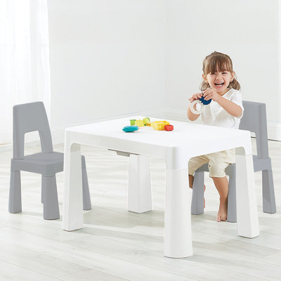 Little Twig 3 Piece Play Or Activity Table And Chair Set With Adjustable Height