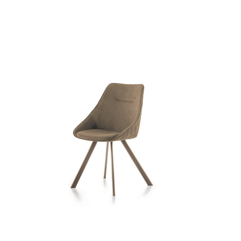 Pearsall 116.84cm H Upholstered Metal Side Chair, Turtle Dove, Graphite