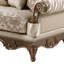 Ensemble de salon en treillis 3 pièces beige et noyer-132209081
