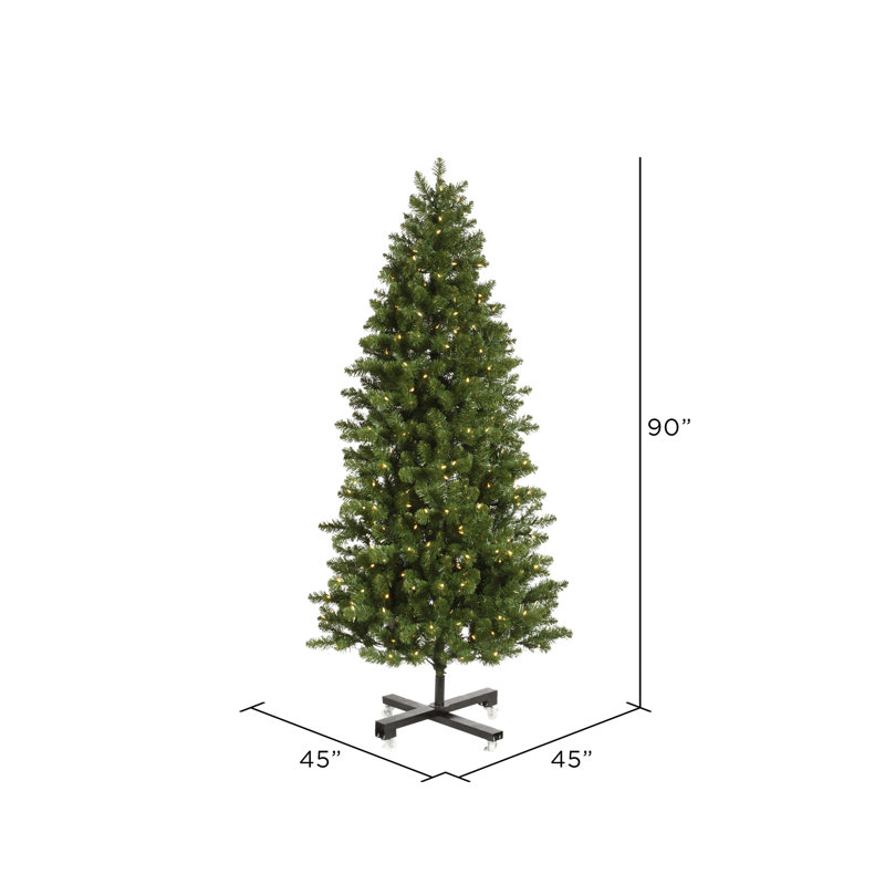 Teton Lighted Artificial Fir Christmas Tree, 7.5' H