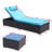 3-Piece Outdoor Patio Furniture Set, Chaise Lounge, Patio Reclining Lounge Chair Chaise Couch Cushioned With Glass Coffee Table-1339995311