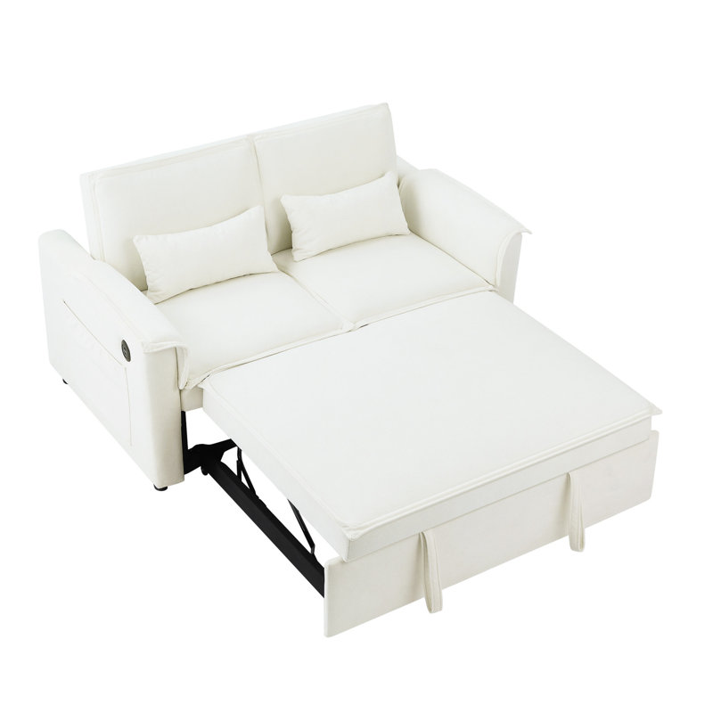 Velours doux convertible avec lit escamotable et coussins lombaires à 2 sièges réglables - peu encombrant