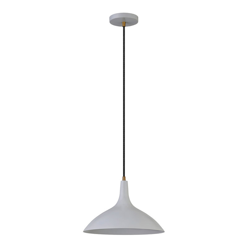Luminaire suspendu conique à 1 lumière Cendra, Gris mat