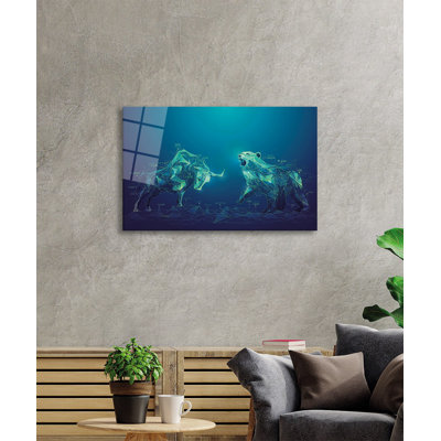 Peinture élégante en verre trempé décoratif, 27,6 po x 43,3 po | 100% verre trempé, épaisseur: 0,16 pouce | Superbe décoration intérieure pour le salon, le bureau ou la galerie | Pièce d'art unique, durable et élégante