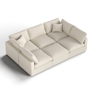 Upholstered Sofa, Cloud Couch Modular Sectional Sofa 6 Seater Couch Sofa Bed for Living Room Bedroom