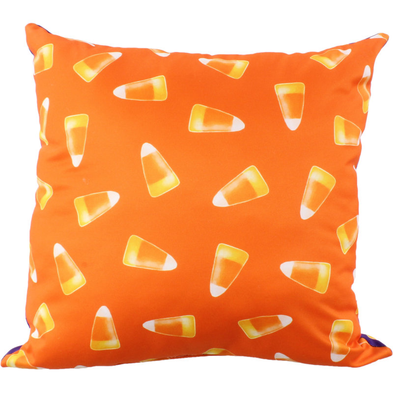 Housse de coussin carré et insert, Orange brûlé / bleu royal