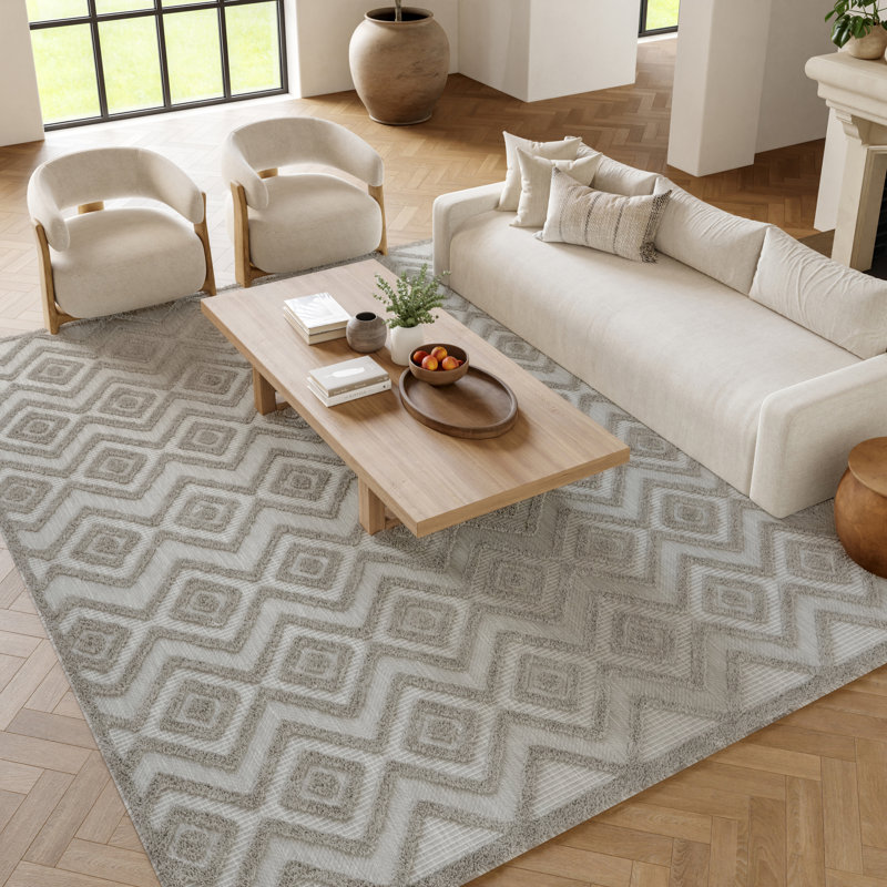 Tapis intérieur / extérieur gris argenté Foundry Select, Rectangulaire 7 pi x 10 pi