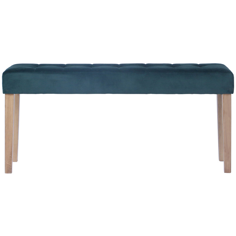 Velvet Bench, Green, 48 cm H x 104 cm W x 35 cm D