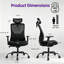 Fauteuil de conférence ergonomique, fauteuil de travail avec dossier et coussin en mousse à mémoire de forme, fauteuil de bureau lombaire réglable