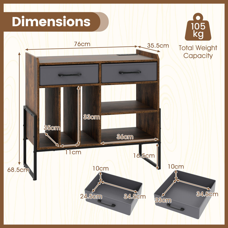 68.5cm H Media Shelves