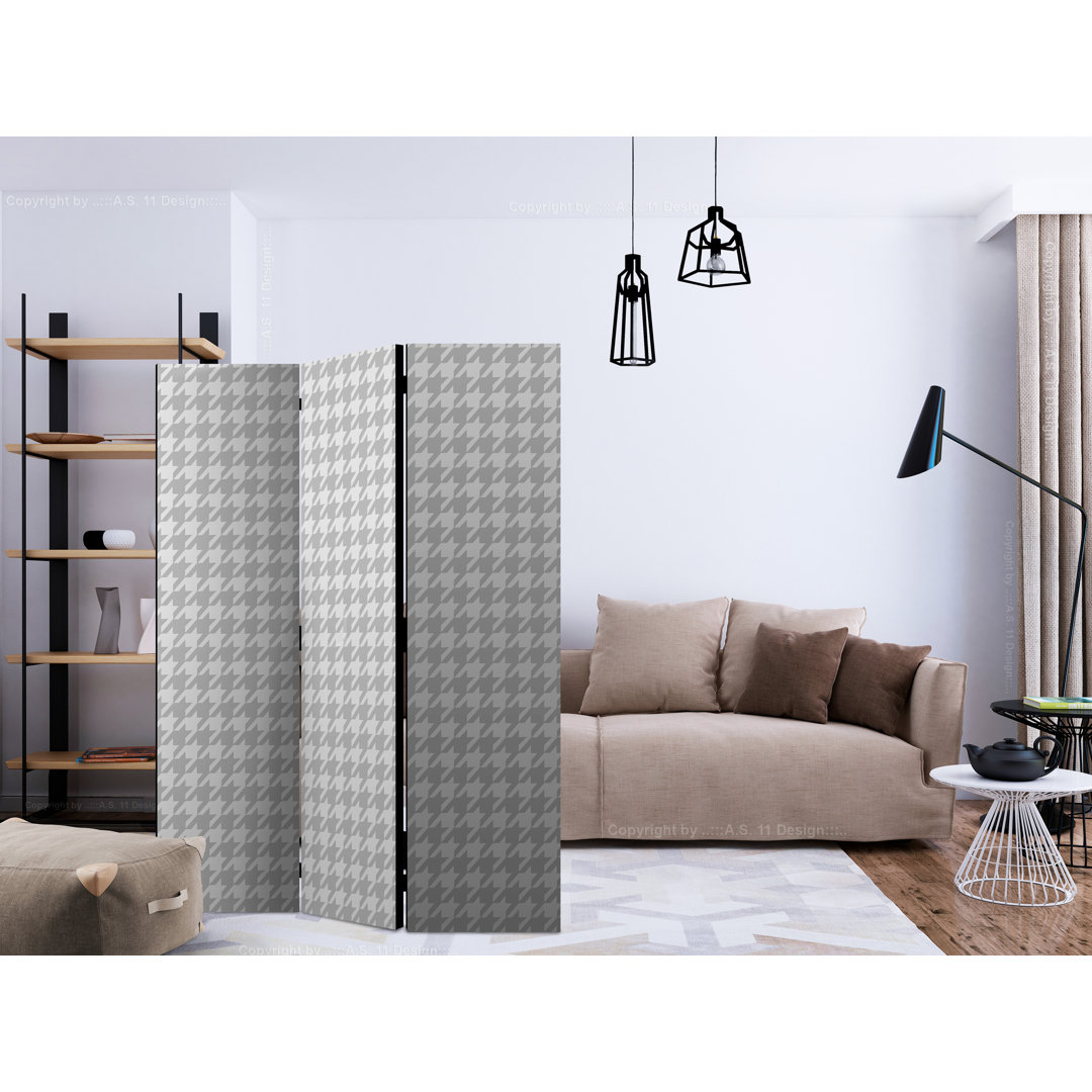 Paravent Dogtooth Check mit 3 Paneelen