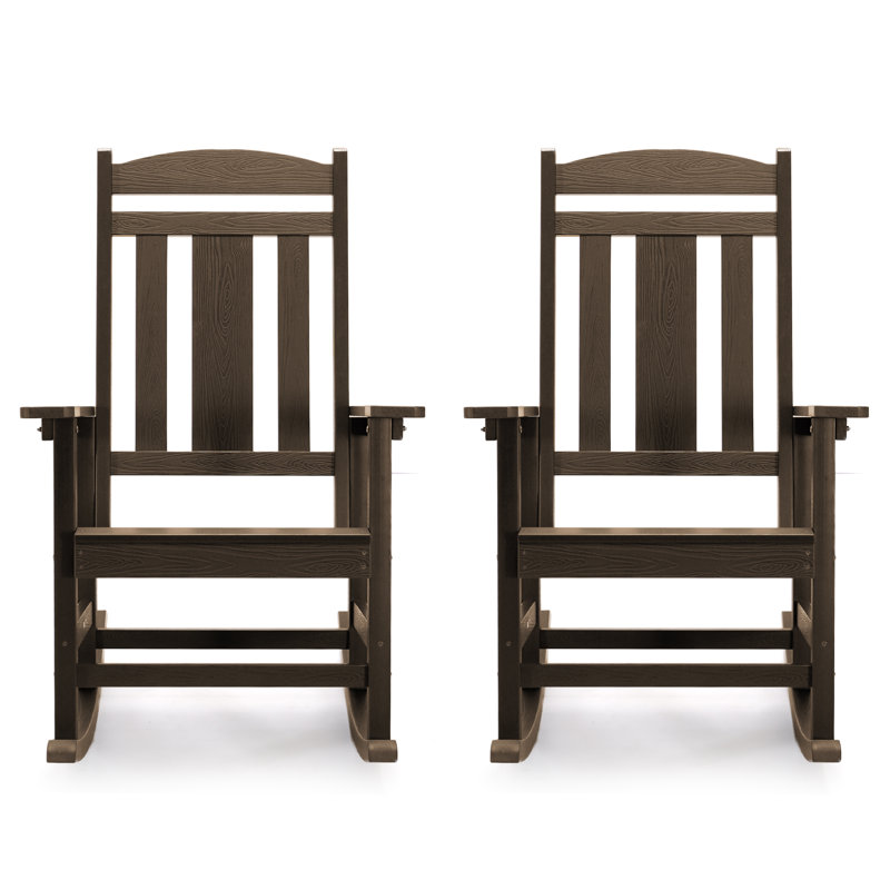 Ensemble de chaises berçantes HDPS 24 pièces Chiemi, Brun