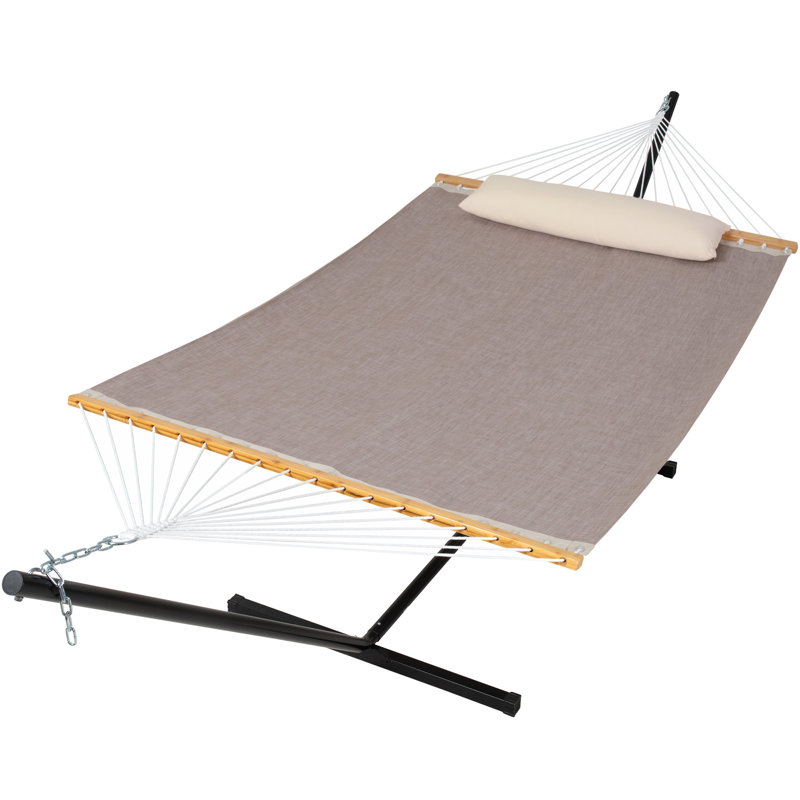 Hamac double avec support Sharena, Couleur brune unie