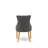 3 Piece Dinette Set for Small Spaces Contains a Round Dining Table with Pedestal and 2 Dark Gotham Linen Fabric Upholstered Chairs, Oak-1120535750-1120535745