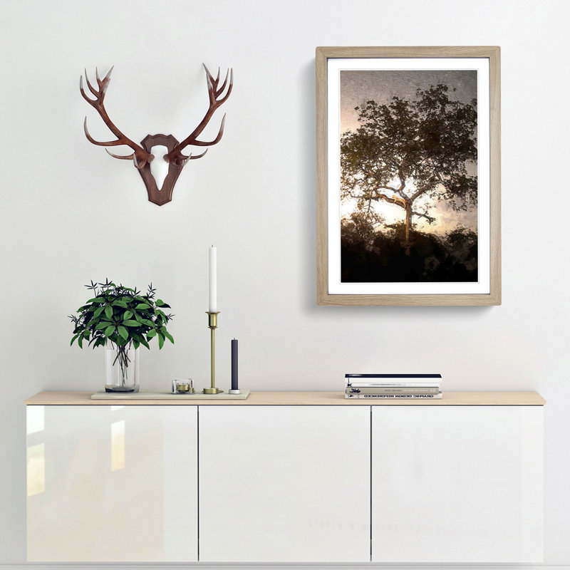 Leopard Siesta - Picture Frame Painting Print, 48cm H x 36cm W x 2cm D, Oak Framed