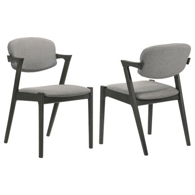 Fauteuil rembourré en tissu gris
