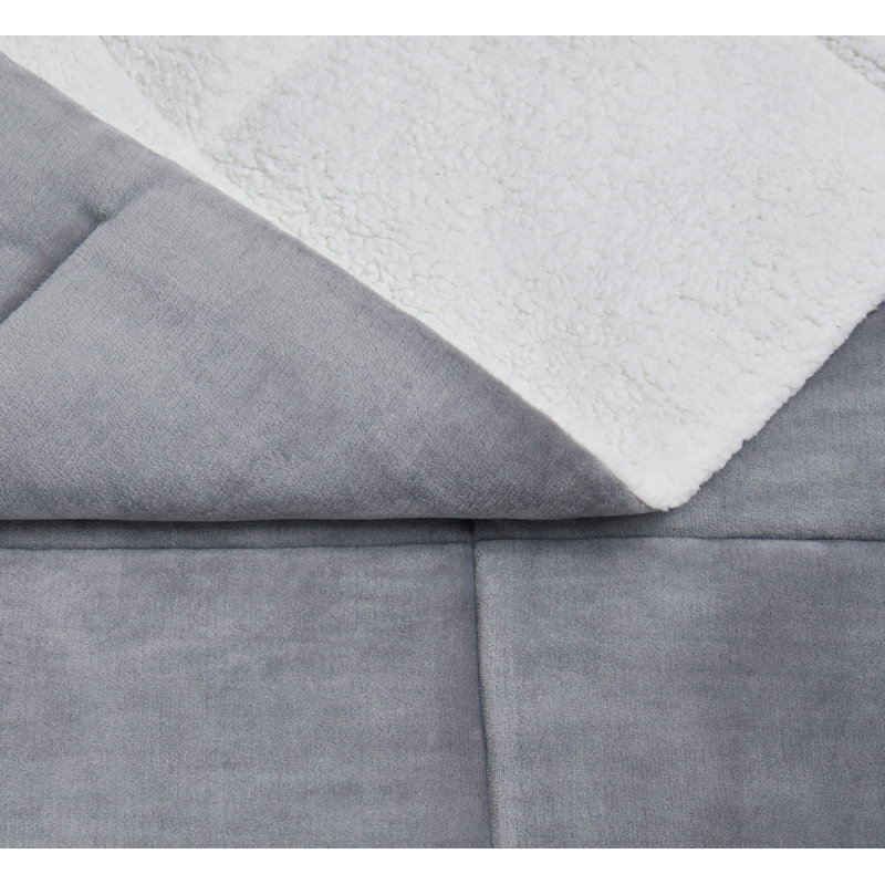 Truly Soft Cuddle Standard Polyester Comforter Set, Gray, Twin XL Comforter + 1 Sham