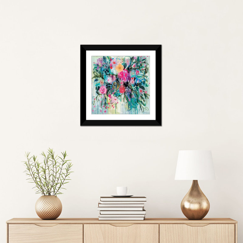 « nées botanique », impression sur toile, H 16 po x l 16 po x P 1 po, Papier d'art encadré noir, Blanc