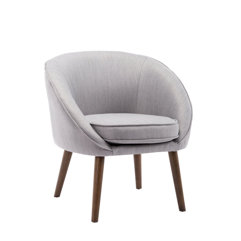 Upholstered Barrel Chair, Grey