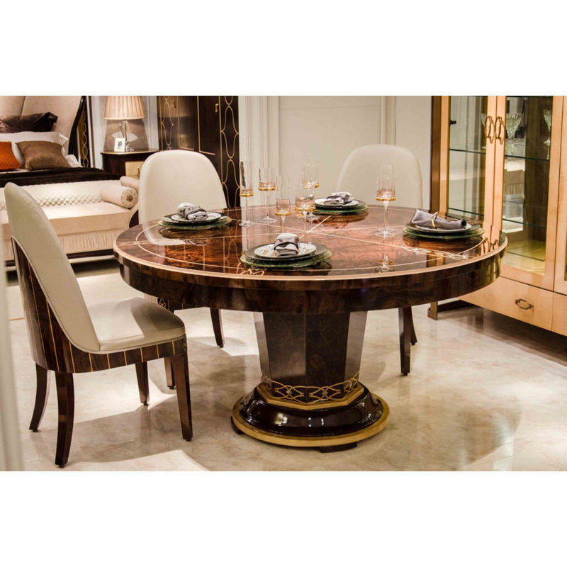 Beech Round Solid Wood Dining Table, 30.7"H x 59.06"L x 59.06"W
