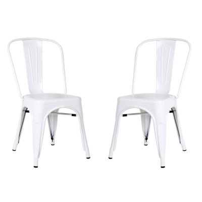 Chaise en métal blanc 