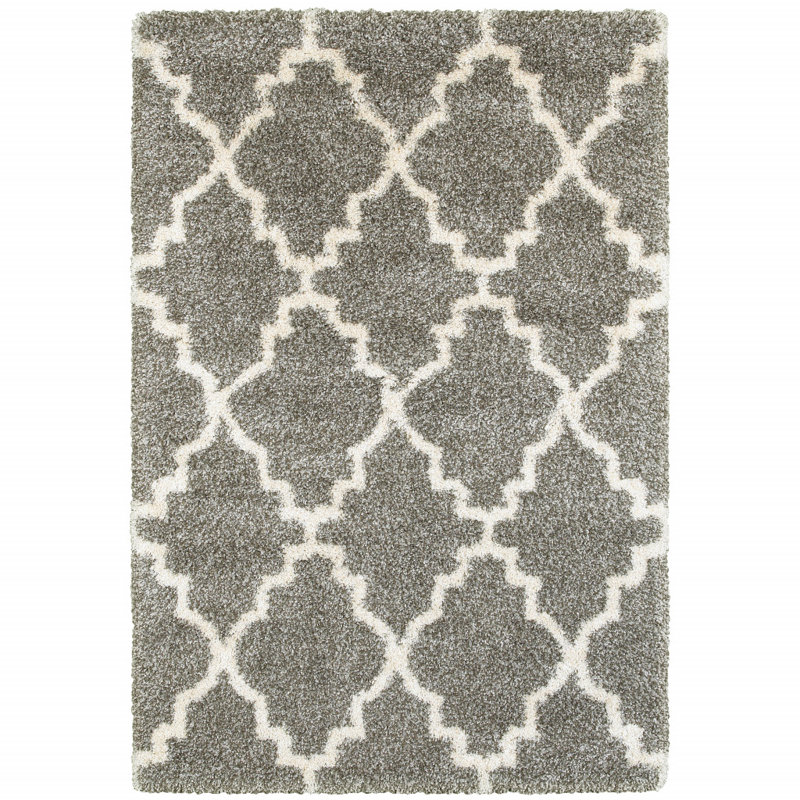 Tapis gris / ivoire Sayer, Rectangle 7 pi 10 po x 10 pi 10 po