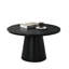 Table basse ronde de couleur noire avec base à piédestal conique, style moderne et contemporain pour le salon