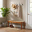 Aftyn Solid Wood and Hand-Woven Seagrass Entryway Bench