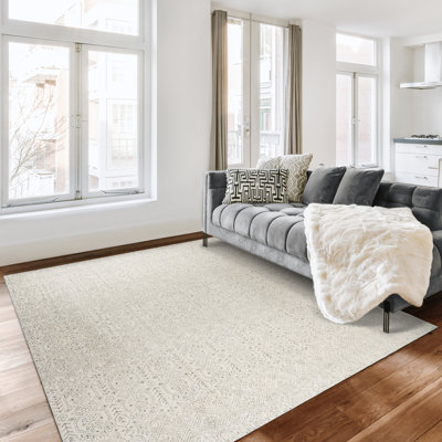 Kimmswick Senna Casual Bohemian Moroccan Ivory Cream Polyester Indoor Area Rug