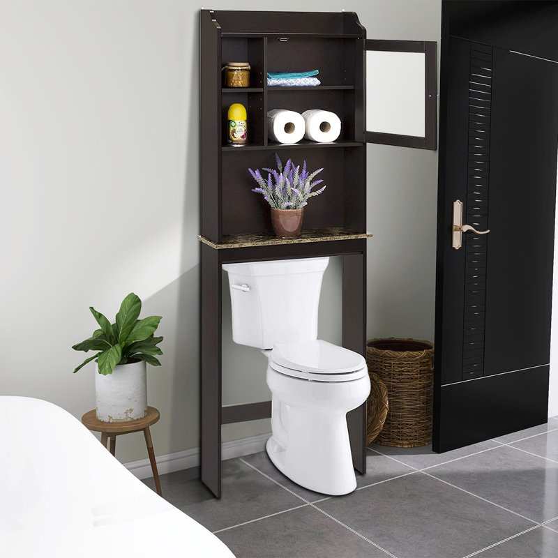 Armoire de rangement surélevée pour la salle de bain Kevia, Noir