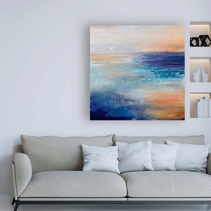 Reproduction d’art sur toile tendue « Coastal Living » par Karen Hale, H 35 po x l 35 po x p 2 po
