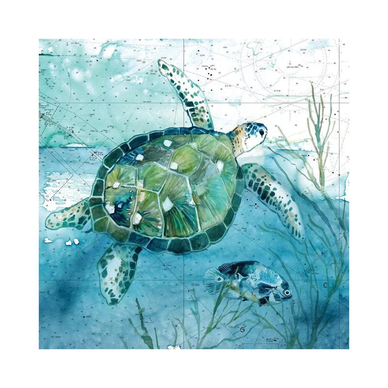 Island Swim I by Carol Robinson - Wrapped Canvas Painting, 93.98 cm H x 93.98 cm W x 3.175 cm D
