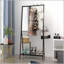 Portemanteau avec miroir, portemanteau multifonctionnel avec rangement pour chaussures, structure en aluminium, pour salon, chambre à coucher, 73 x 32 x 15 pouces, style industriel, brun rustique et noir