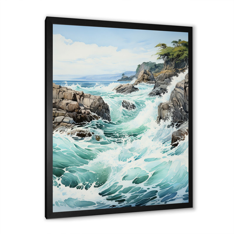 «Vrinda Minimalisme Serenity in River», reproduction sur toile, H 32 po x l 16 po x P 1 po, Cadre photo noir