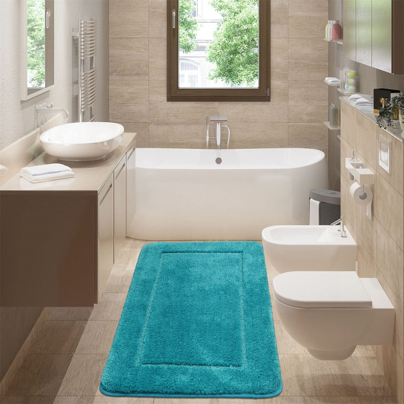 Rialmo Non-Slip Bath Rug, Blue