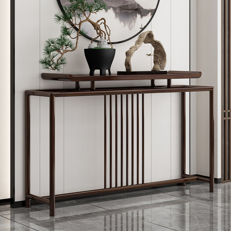 Nouvelle table de véranda en bois massif de style chinois., H 33,40 po x l 59 po x P 14,90 po