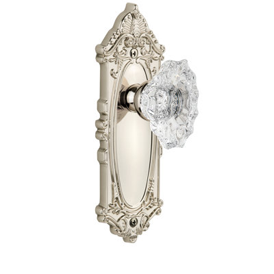 Grandeur Grande Victorian Plate Privacy with Biarritz Crystal Door Knob