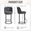 Ensemble de 2 tabourets de bar à hauteur de comptoir de style moderne Cool Grey Cool, revêtus de lin avec dossier pour îlot de cuisine