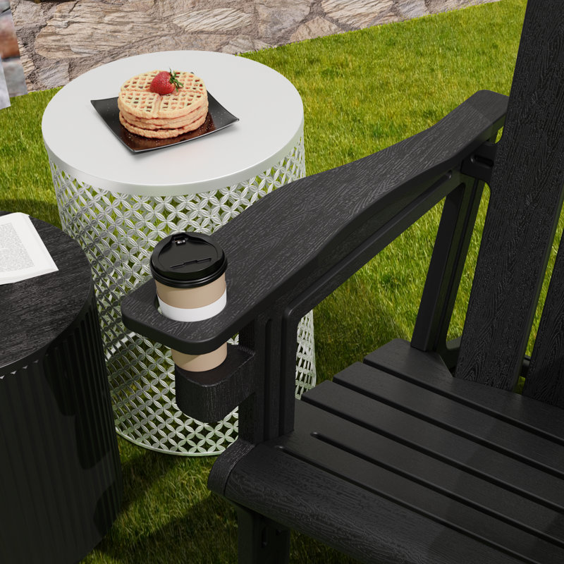 Chaise Adirondack avec porte-gobelet : chaise inclinable rÃ©sistante aux intempÃ©ries pour la terrasse, le patio, la cour arriÃ¨re et le bord de la piscine