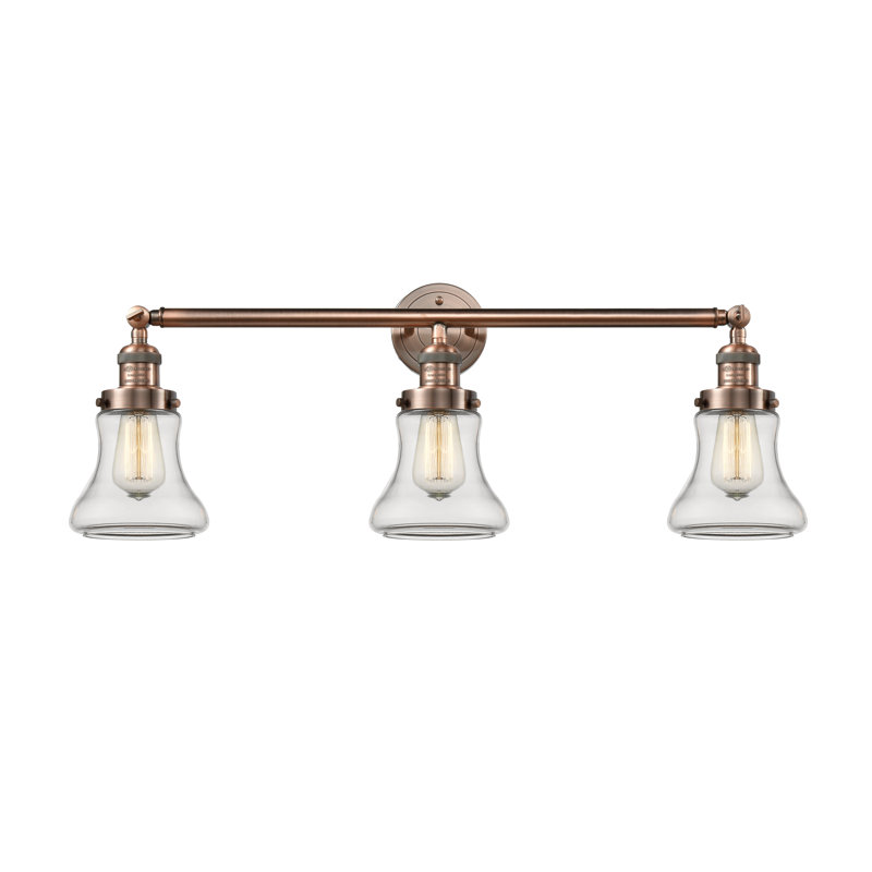 Edda 3 - Light Dimmable Vanity Light, Clear, Antique Copper, Bulb Not Included