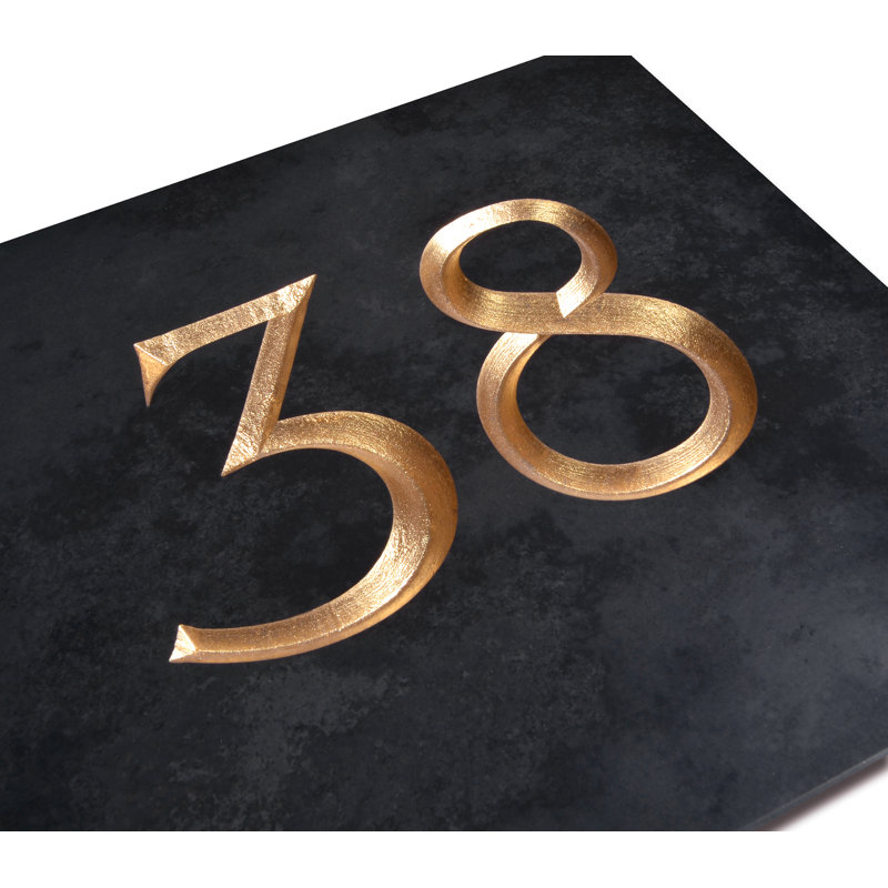 Velia 17.78cm H Stone House Number, Gold, 1